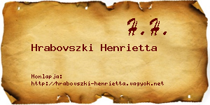 Hrabovszki Henrietta névjegykártya